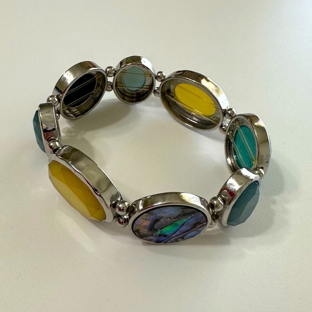 Multi-Colored Circlet Stretch Bracelet - image 1